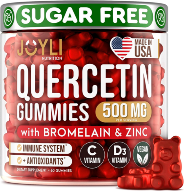 JOYLI 퀘르세틴 키즈 60 구미 브로멜라인 아연 비타민 함유, 10mg, 60정, 1개