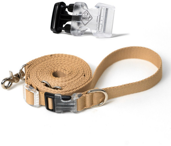 아띠지기 반려동물 길이조절 핸즈프리 멀티 리드줄, 올베이지, 1개