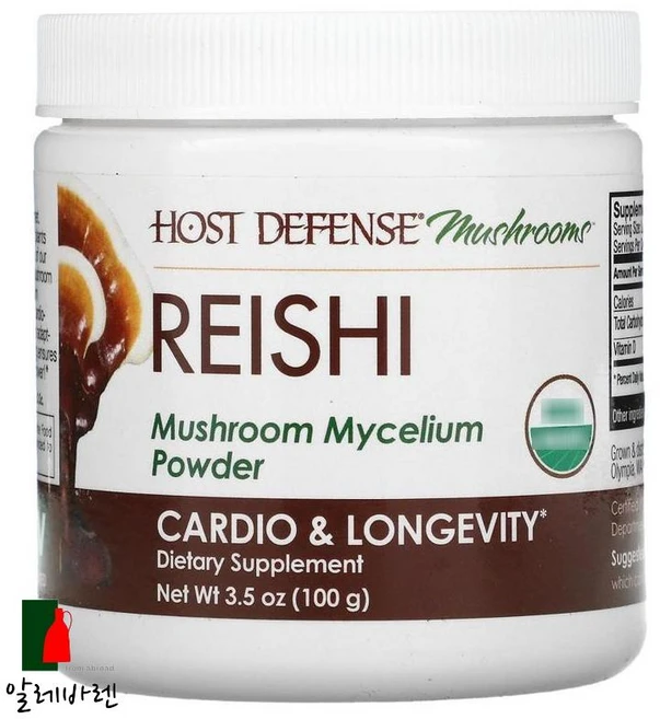 FungiPerfecti호스트디펜스 영지버섯 버섯 균사체 분말 100g, 1개 - 쿠팡