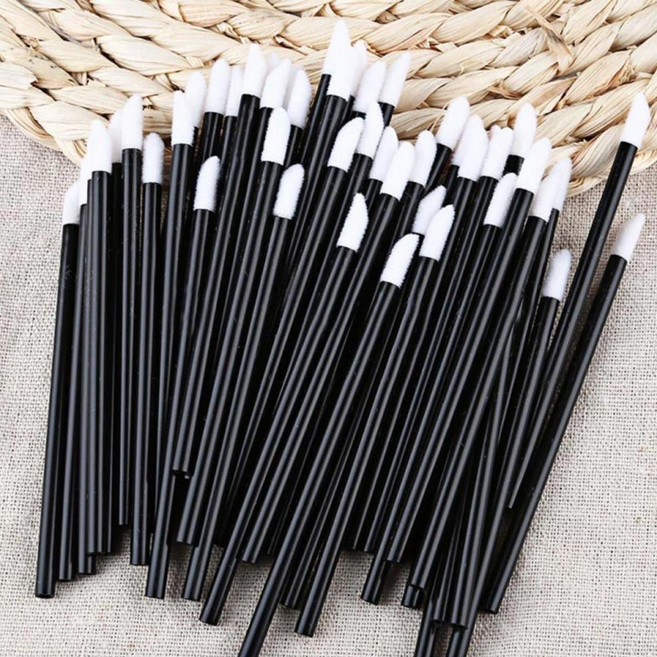 i12B 메이크업 일회용 립브러쉬, 100개, 블랙