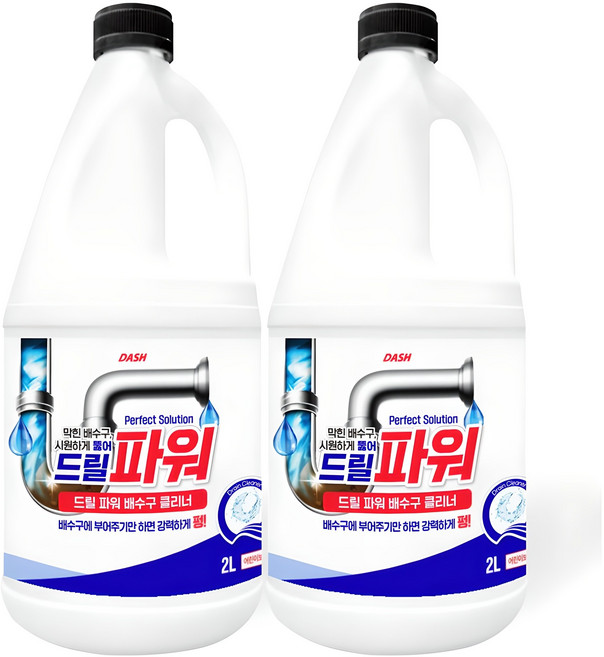대쉬 드릴 파워 배수구 클리너, 2L, 2개