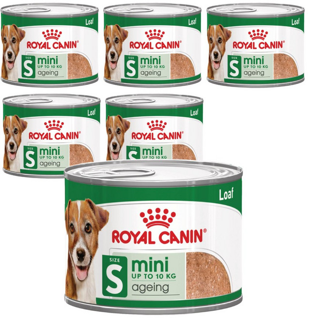 로얄캐닌 강아지 항산화 습식 사료 미니 에이징 로프 강아지 습식캔, 195g, 6개, 닭