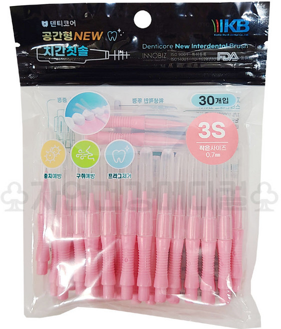 덴티코어 치간칫솔 I자형, 0.7mm, 1개, 30개입