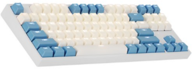 COX 게이트론 LED 게이밍 기계식 키보드 황축, CREAM (크림) + BLUE (블루), CK87, 청축