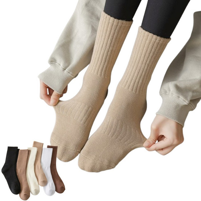 여성 두꺼운 겨울 중목 양말 12켤레세트
