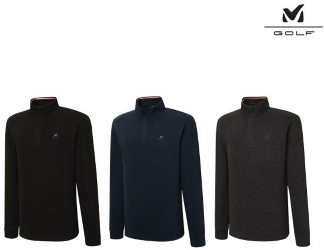 [밀레골프] 남성 기모 반집업 긴팔티셔츠 3컬러 택1