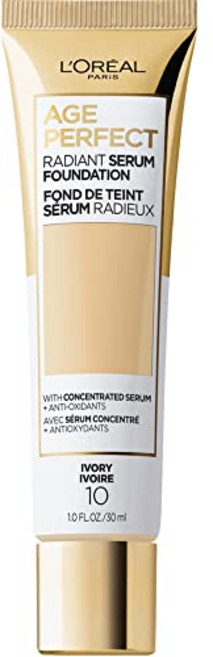 로레알 파리 에이지 퍼펙트 래디언트 세럼 파운데이션 SPF 50 웜 베이지 1온스, 상아, 28g, 1개