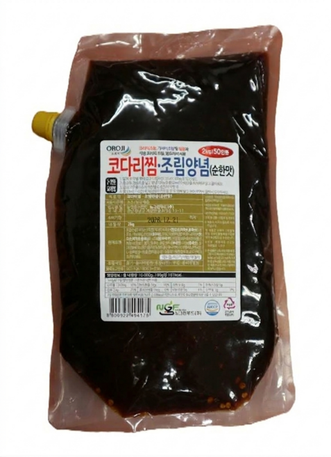 코다리찜 조림양념 순한맛, 1개, 2kg