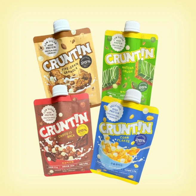 크런틴 크런치볼 단백질쉐이크 50g 4가지맛 [정품배송] CRUNTIN LOW SUGAR HIGH PROTEIN, 4개 - 쿠팡