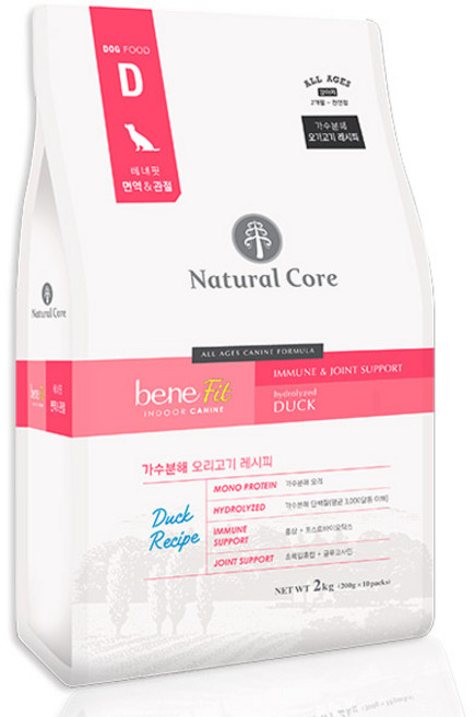 네츄럴코어 베네핏 가수분해 강아지 눈물사료, 1개, 오리, 2kg