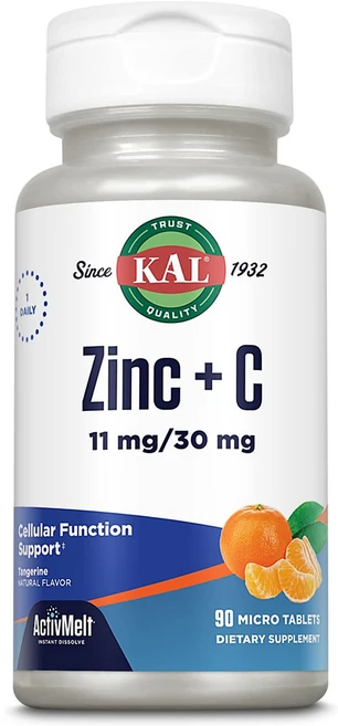 KAL 아연 11mg 플러스 비타민 C 30mg 마이크로90정, 1팩 90정, 1개 - 쿠팡