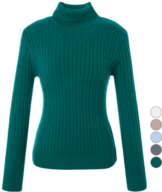 숲 여성용 소프트 케이블 하이넥 보온 슬림 니트 SABLK37