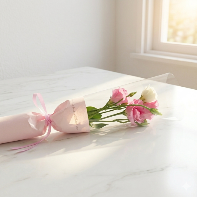 피엘플라워 리시안셔스 한송이 꽃 3송이 생화 택배 졸업 단체꽃다발 감사 사랑 축하 격려, 리시안셔스 3송이, 1개