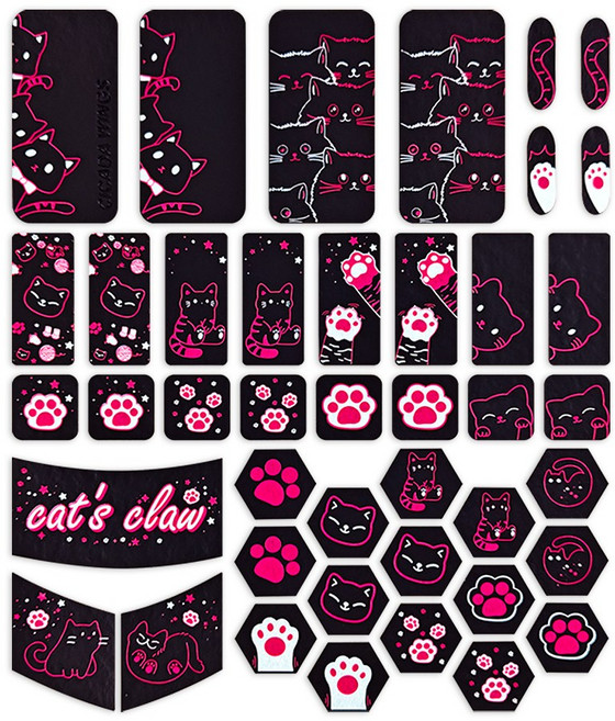 X-RAYPAD CICADA 2.0 DIY유니버셜 마우스 그립테이프 하이브리드 냐옹이에디션, CICADA2.0(냐옹이-블랙)