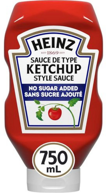 하인즈 케첩 무설탕 1개 750ml 25.36액량 온스 캐나 Heinz Ketchup No Sugar Added 1 Count 750ml 25.36 fluid ounces From, 25.36온스 (1개 팩)