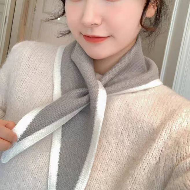 여성 니트 쁘띠 스카프 머플러 목도리 숄 삼각 스카프