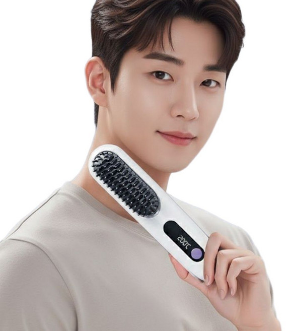 [뽕긋] 더모은 빗고데기 볼륨 브러쉬, 퓨어 화이트