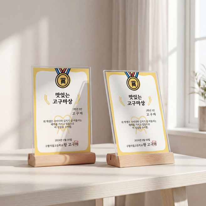 인테리어 액자 프레임 아크릴 액자 탁상용 A6 A5 A4 메뉴 안내판 광고 전시, 2개, 투명