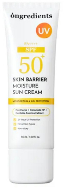 ongredients SPF 50+ 肌膚屏障保濕防曬乳, 1件, 50ml