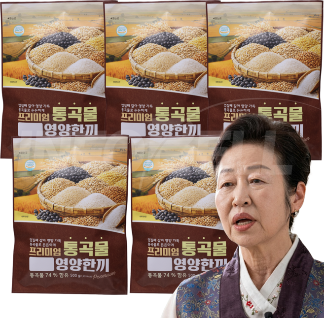 [TV홈쇼핑정품 인포벨] 정가네 최금자장인 프리미엄 통곡물 영양한끼 식사대용 귀리 서리태 통밀 등산 낚시 건강식, 5개, 500g
