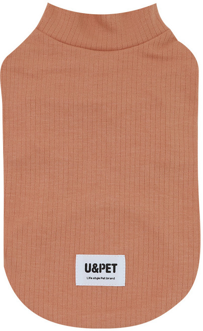 유앤펫 강아지 심플 베이직 컬러 티셔츠 중형견 대형견옷(new 컬러2), 파스텔오렌지, 1개