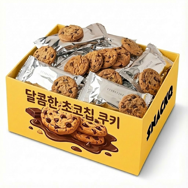 스낵큐 노브랜드 과자, 18개, 달콤한 초코칩 쿠키