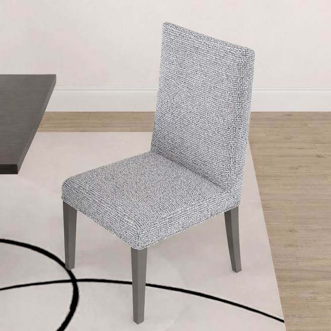 스노우 식탁의자 등받이 좌판 커버 일체형 패브릭 커버, 1개, 진그레이