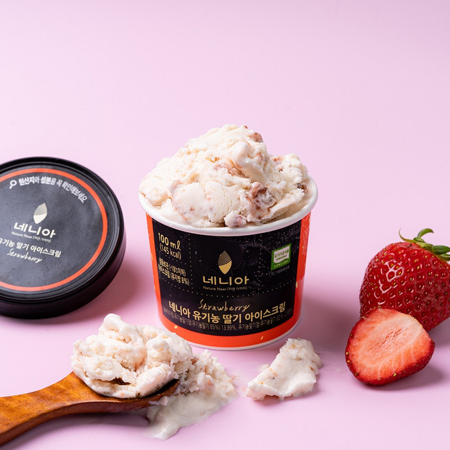 네니아 유기농 딸기 아이스크림 100mlx20개, 20개, 100ml