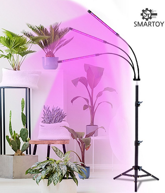 스마토이 스탠드형 LED 식물등 성장조명 3구 삼각대 SET, 1세트