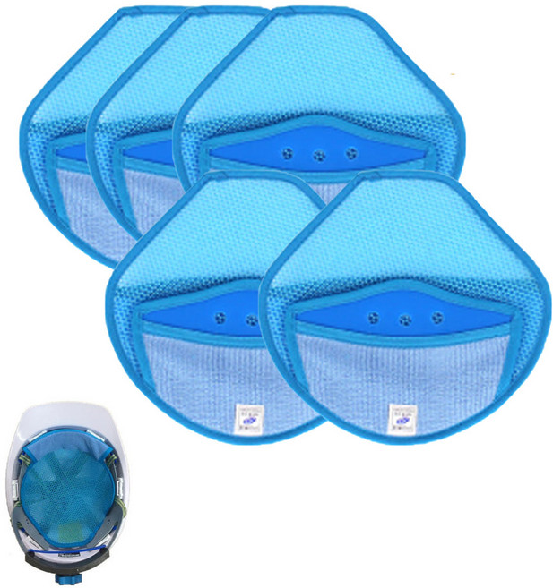 고토핸즈 안전모내피 통풍 양면메쉬형 땀받이 국내생산, 5개, 고토핸즈 청색