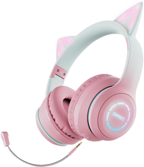 디알고 스타일리쉬 고양이귀 LED 블루투스 헤드폰, (DRGO) BH029M 고양이귀, PINK