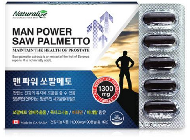 남성 건강 맨 파워 쏘팔메토 열매 추출물 로르산 옥타코사놀 종합 비타민 B군 복합제 아연 남자 전립선 영양제 지구력 증진 활력 비타민E 기능식품, 90정, 3개