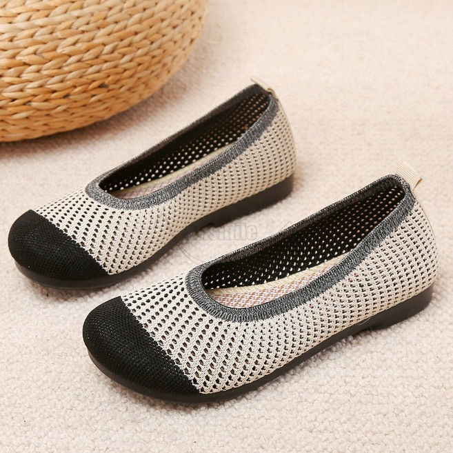 Krismile초경량 니트 매쉬 슬립온 발편한 가벼운 여름 단화 엄마신발+Krismile