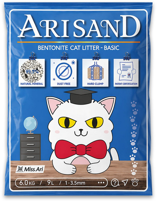 아리샌드 베이직 벤토나이트 고양이모래, 6kg, 1개, 무향