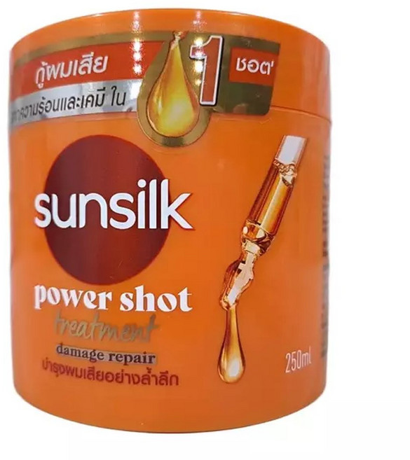 태국 썬실크 Sunsilk 파워샷 헤어트리트먼트 Damage Repair 오렌지색M 250ml, 1개