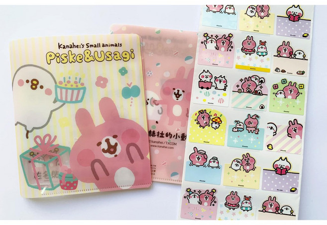 卡娜赫拉 造型貼紙 防水姓名貼紙 防水防曬 撕不破 送收納夾 抗刮 姓名貼 kanahe p助 姓名貼, 1個, 3x3cm 大尺寸(只能一排字