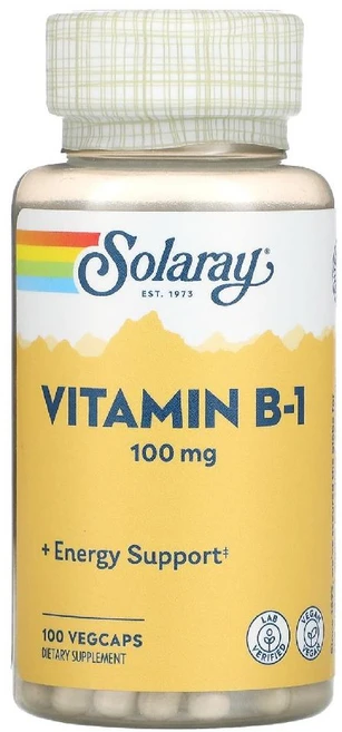 Solaray 비타민B-1 100mg 베지 캡슐 100정, 1개 - 쿠팡