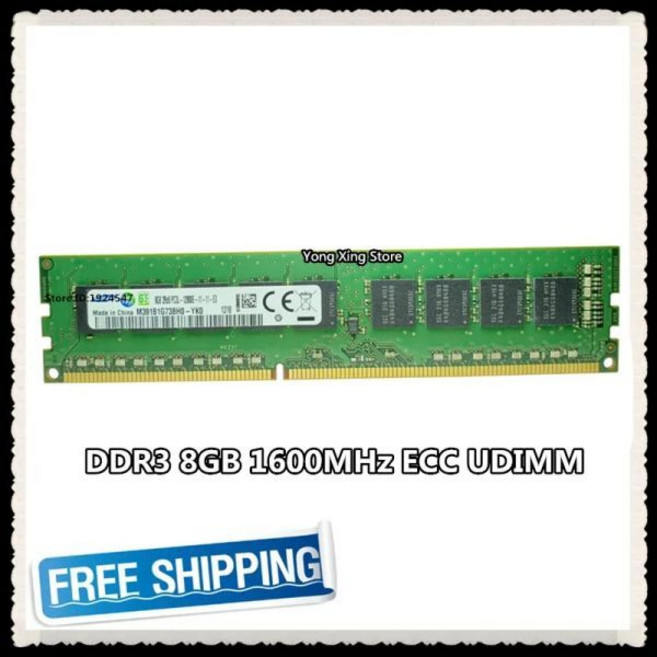 서버 메모리 DDR3 8GB 16GB 1600MHz 순수 ECC UDIMM 2RX8 8G PC3L-12800E 1.35V 워크스테이션 RAM 12800, [01] 1 x 8GB, 01 1 x 8GB, 1개