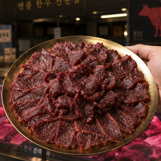 (jwelllife) 명품 쫄깃쫄깃 뭉티기 당일도축 우둔살 한우 소스증정, 2개, 250g