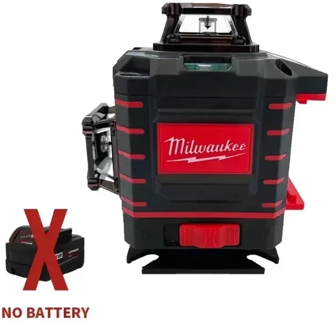 밀워키 디그리 레벨 360 그린 수직 크로스 레이저 빔 수평 및 수직 충전식 배터리 그린 레이저 레벨 도구, 01 Nobattery