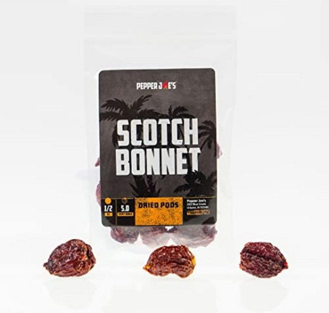 페퍼 조의 허브 Pepper Joe’s Dried Scotch Bonnet Peppers – 1/2oz Bag of Dehydrated Hot Pepper Pods – Whole, 0.50 Ounce (Pack of 1), 1개, 14g