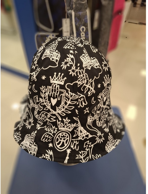 까스텔바작 패턴 양면 버킷햇 모자 BGCWGC704BK, 블랙