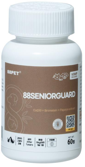 88펫 시니어가드 노령견 노령묘 종합 케어 항산화 코큐텐, 60정, 종합영양제, 1개
