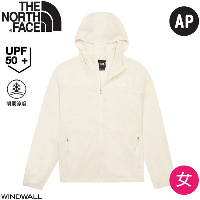The North Face 女 涼感防曬透氣連帽外套 AP《沙丘白》