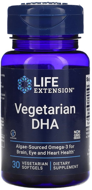 라이프익스텐션 베지테리언 DHA 베지테리언 소프트젤 30정 1개, 1