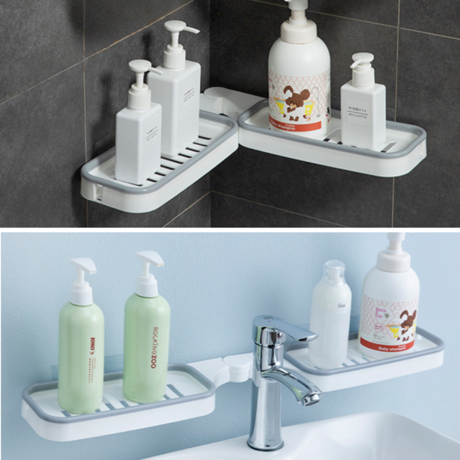 에스픽 스윙 접는 욕실 코너 선반 세면대 주방 무타공, 스윙그레이, 1개