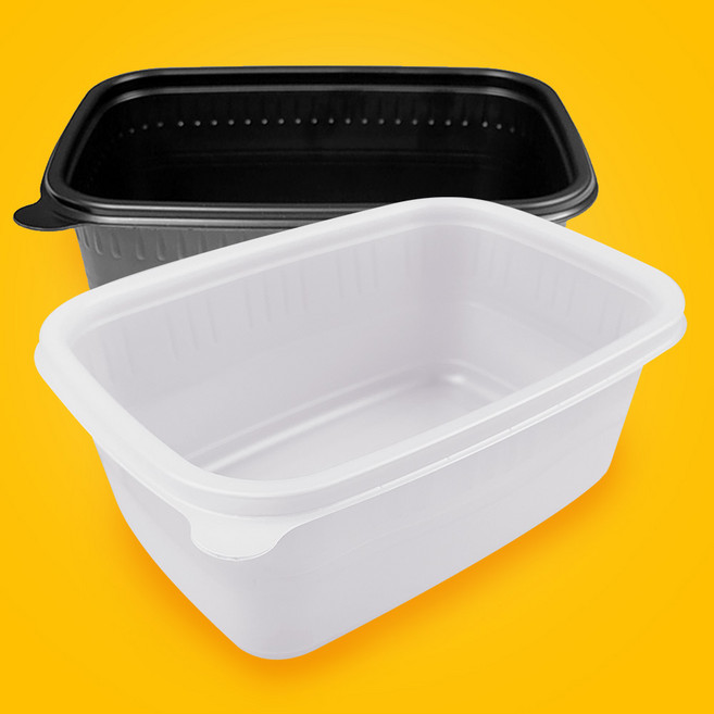 사각 죽용기 특대 용기+뚜껑세트 50개 1250ml 국내생산 강력한 밀폐력, 반투명, 50세트