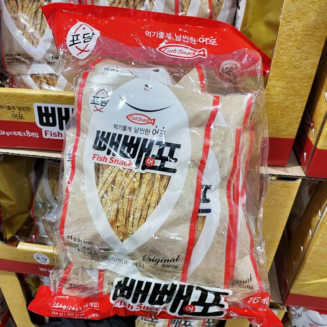 [진영쇼핑] 한진식품 포담 빼빼어포 24g x 16개 + 카카오프렌즈 연필 2개, 1개, 384g