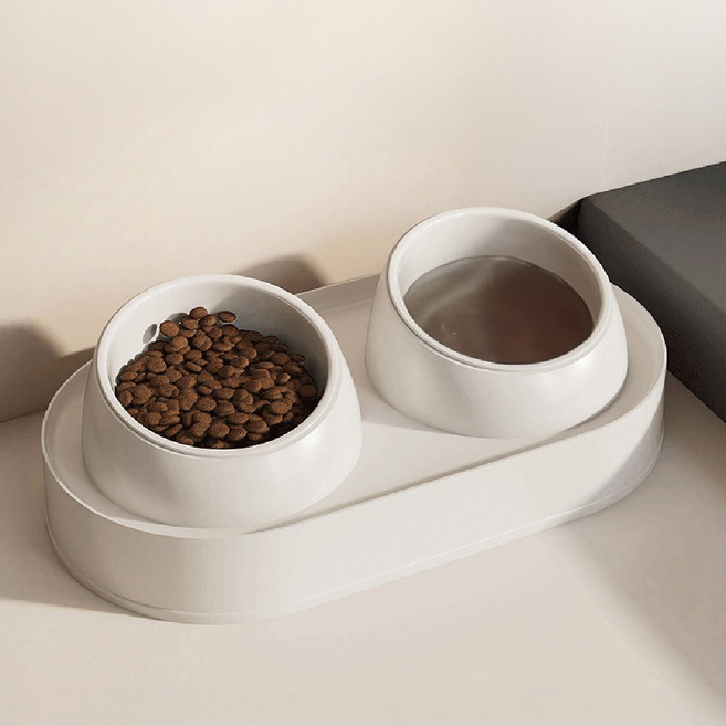 코지스 키높이 고양이 강아지 밥그릇 2구, 화이트, 1개
