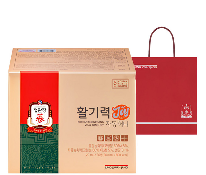 정관장 정품 활기력 JOY+쇼핑백, 20ml, 30개